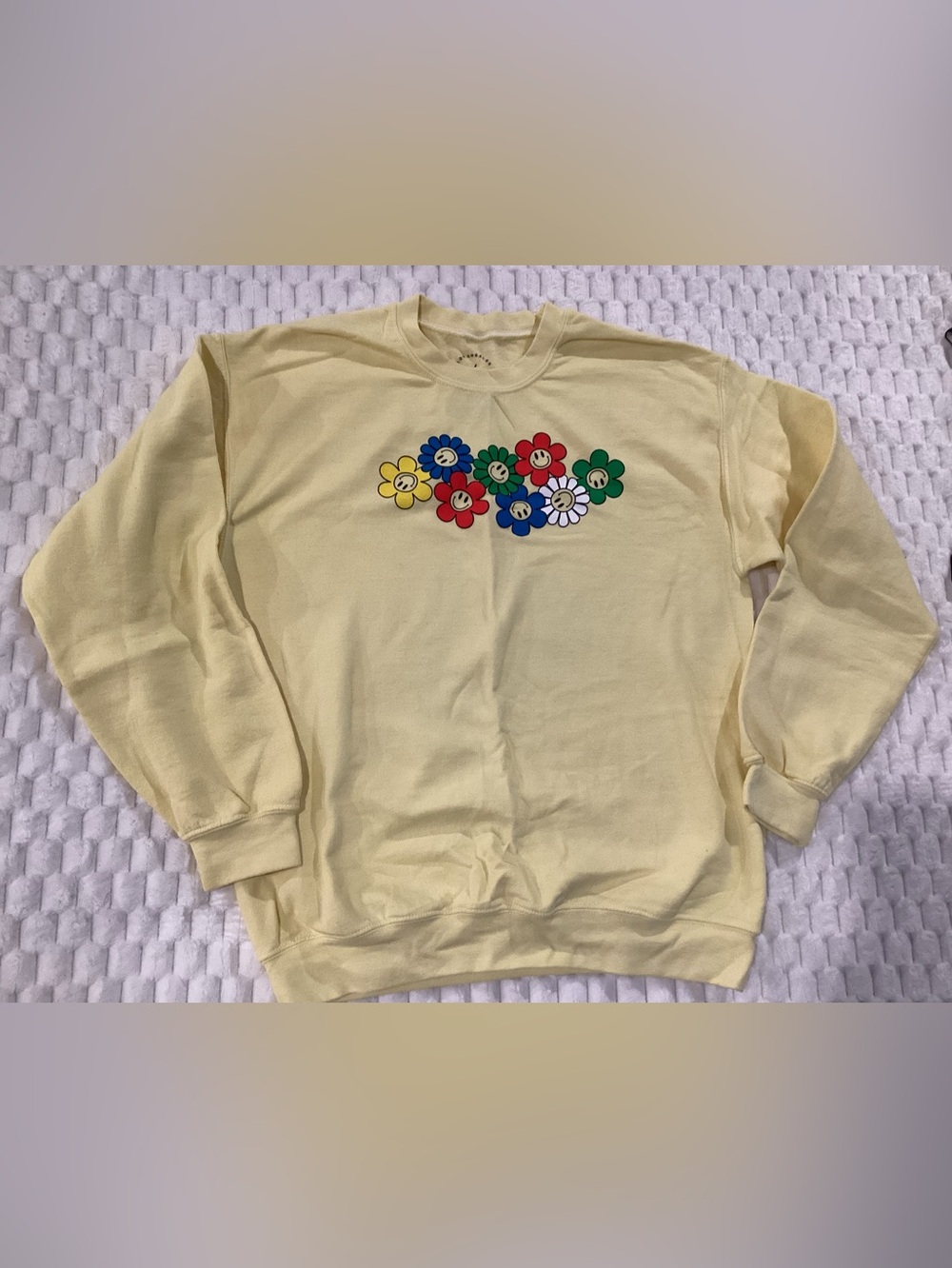 Yellow Floral Crewneck Sweatshirt